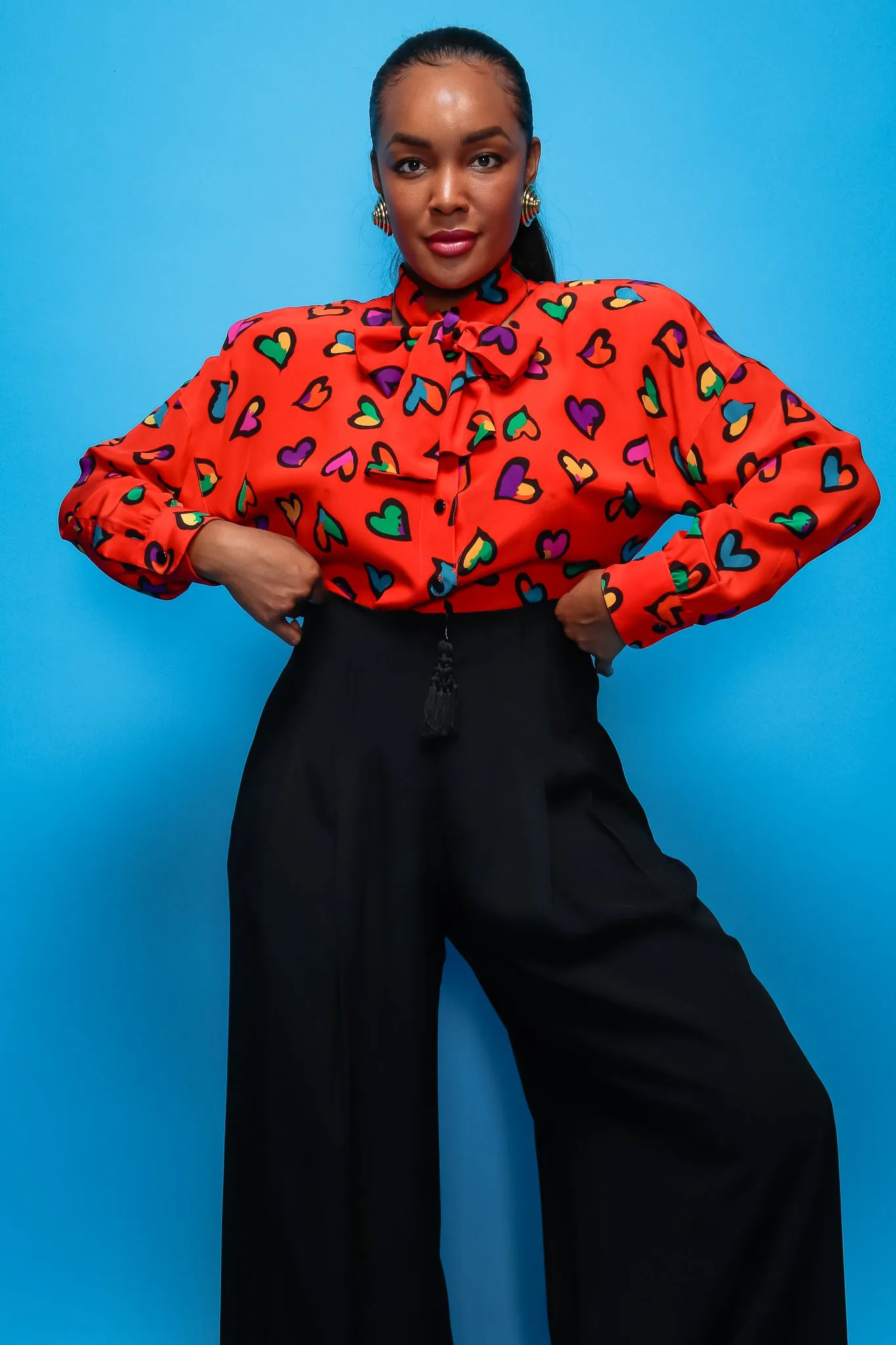 Graffiti Heart Print Blouse