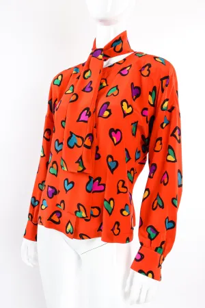 Graffiti Heart Print Blouse