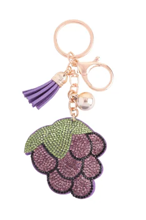 GRAPES RHINESTONE TASSEL KEYCHAIN