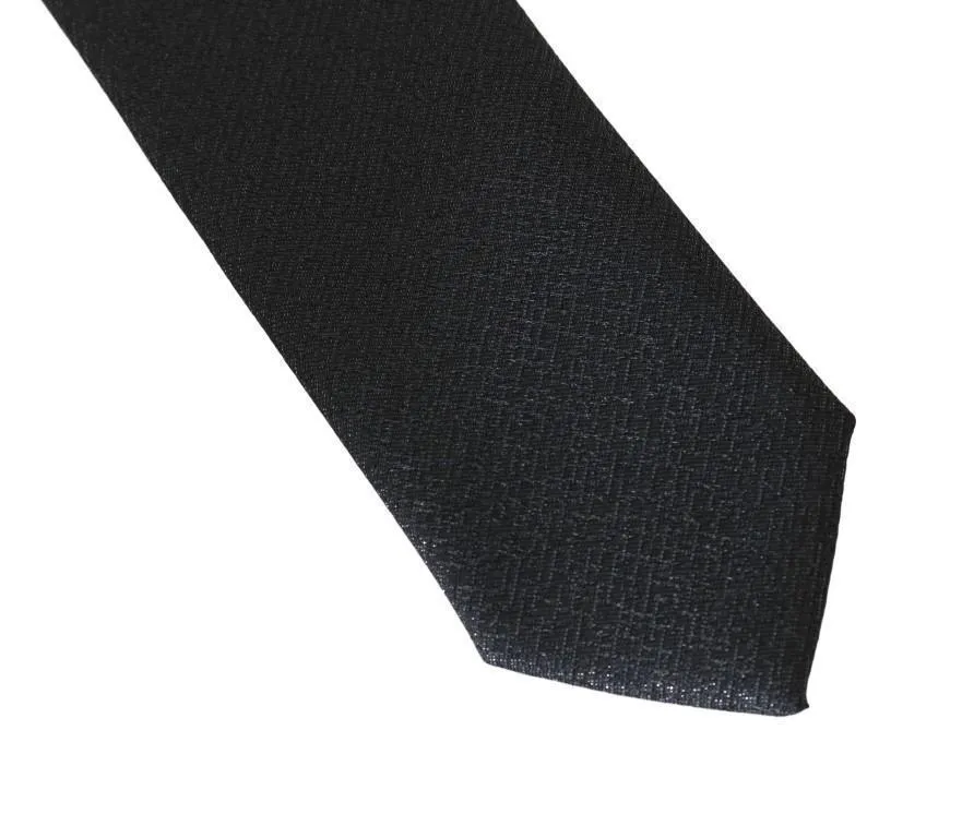Gray Patterned Wool Classic Tie