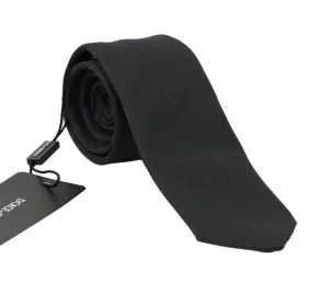Gray Patterned Wool Classic Tie
