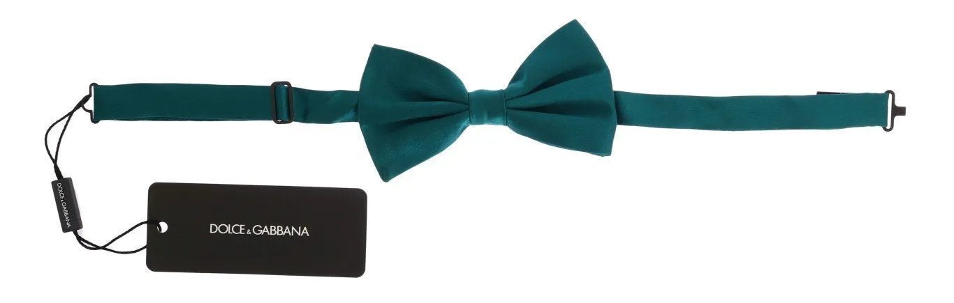 Green Aquamarine Silk Bow Tie