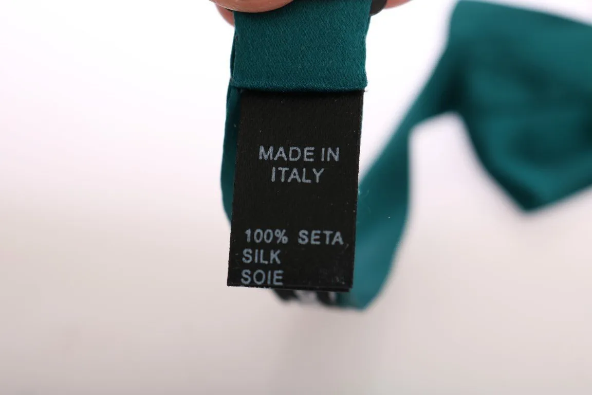 Green Aquamarine Silk Bow Tie