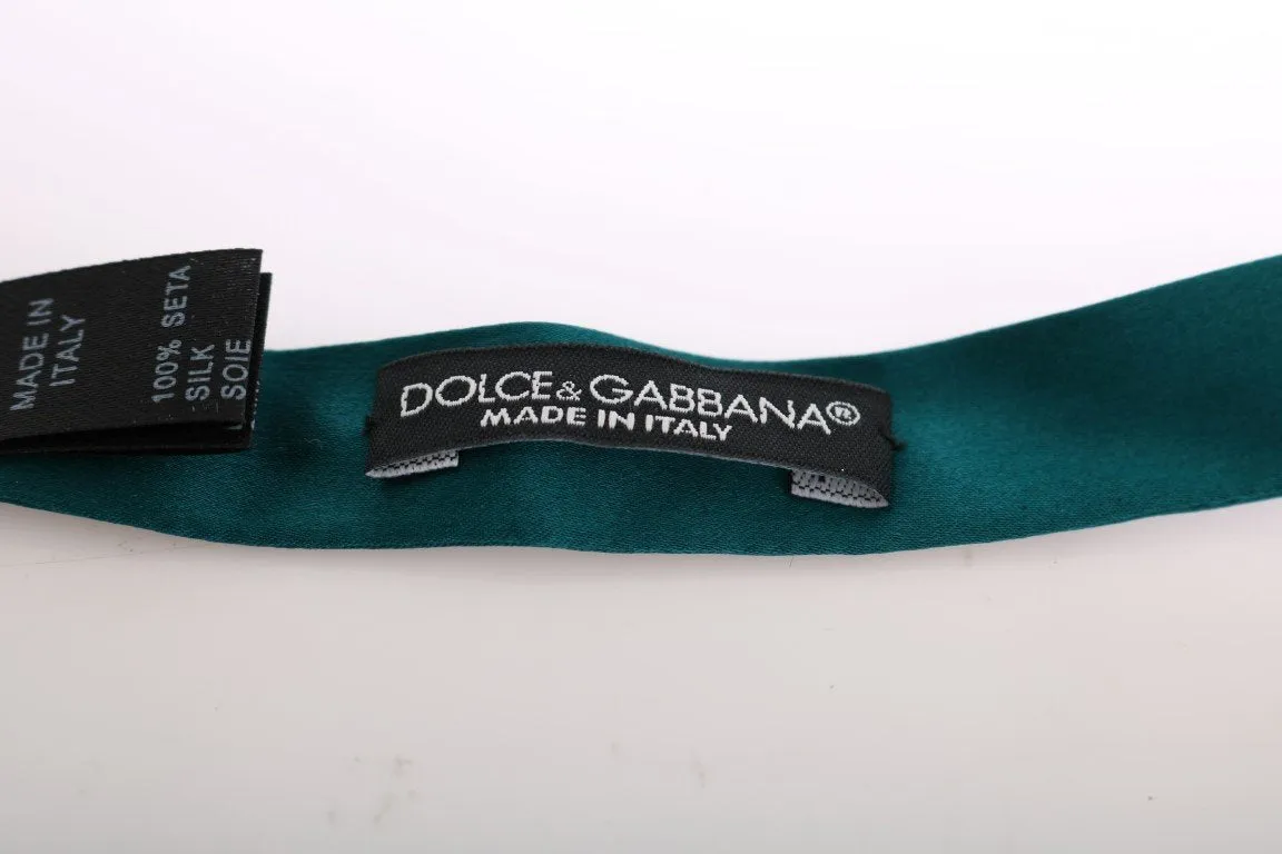 Green Aquamarine Silk Bow Tie