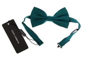 Green Aquamarine Silk Bow Tie