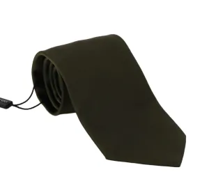 Green Silk Logo Wide Tie