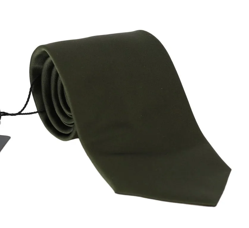 Green Solid Silk Wide Tie