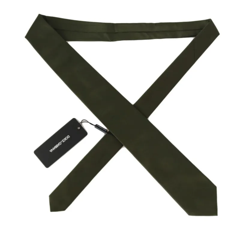Green Solid Silk Wide Tie