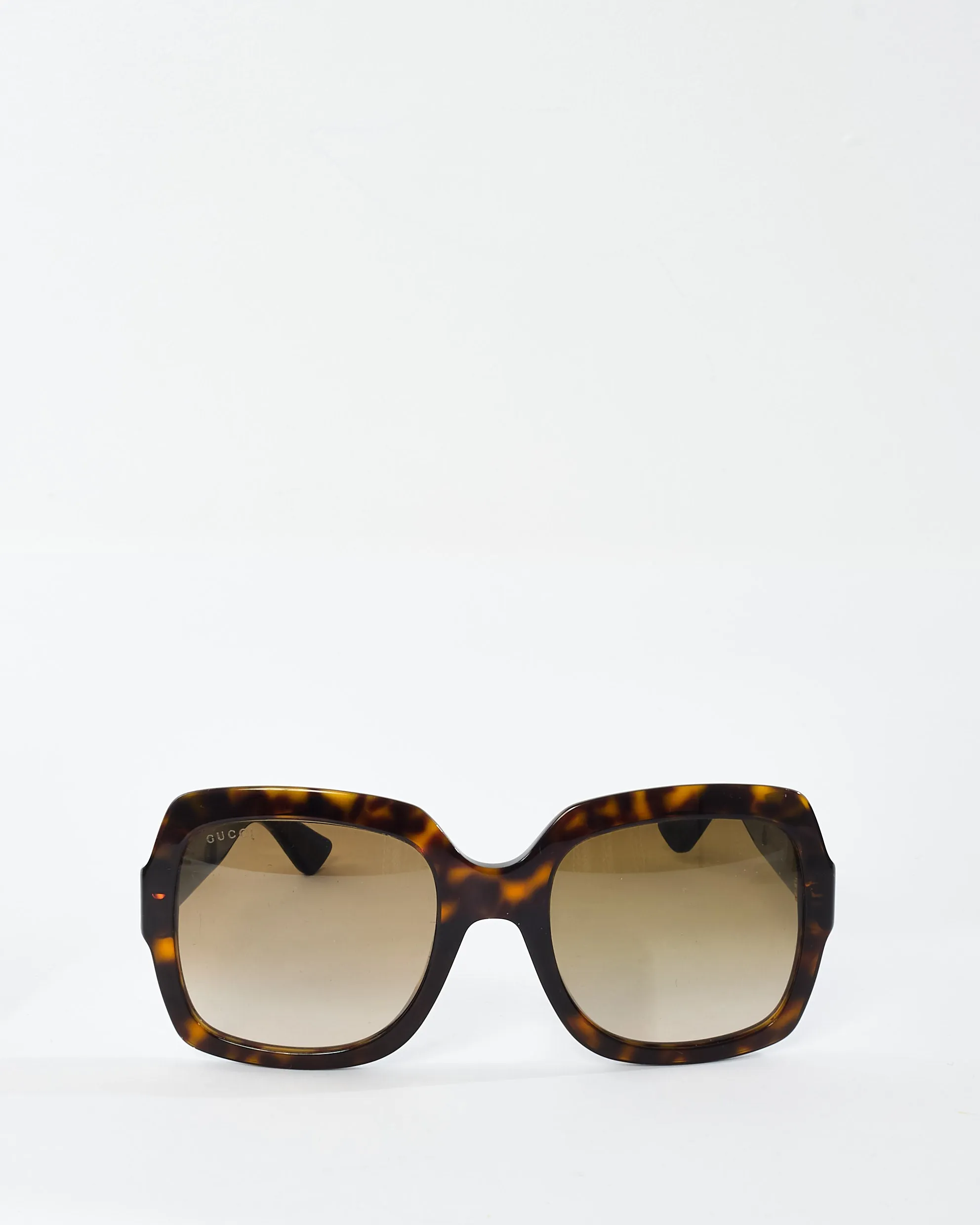 Gucci Tortoise Web Logo Oversized Square GG0036S Sunglasses