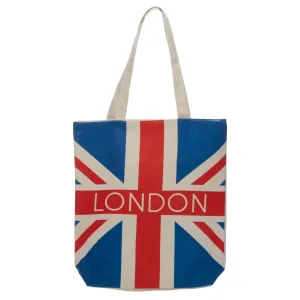 Handy Cotton Zip Up Shopping Bag - London Union Jack