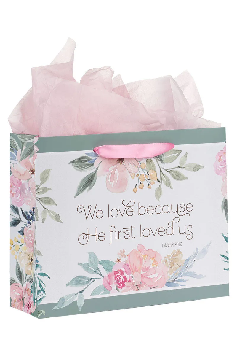 He First Loved Us Large Landscape 3-in-1 Gift Bag Set