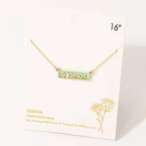 Heart Mama Print Pendant Necklace