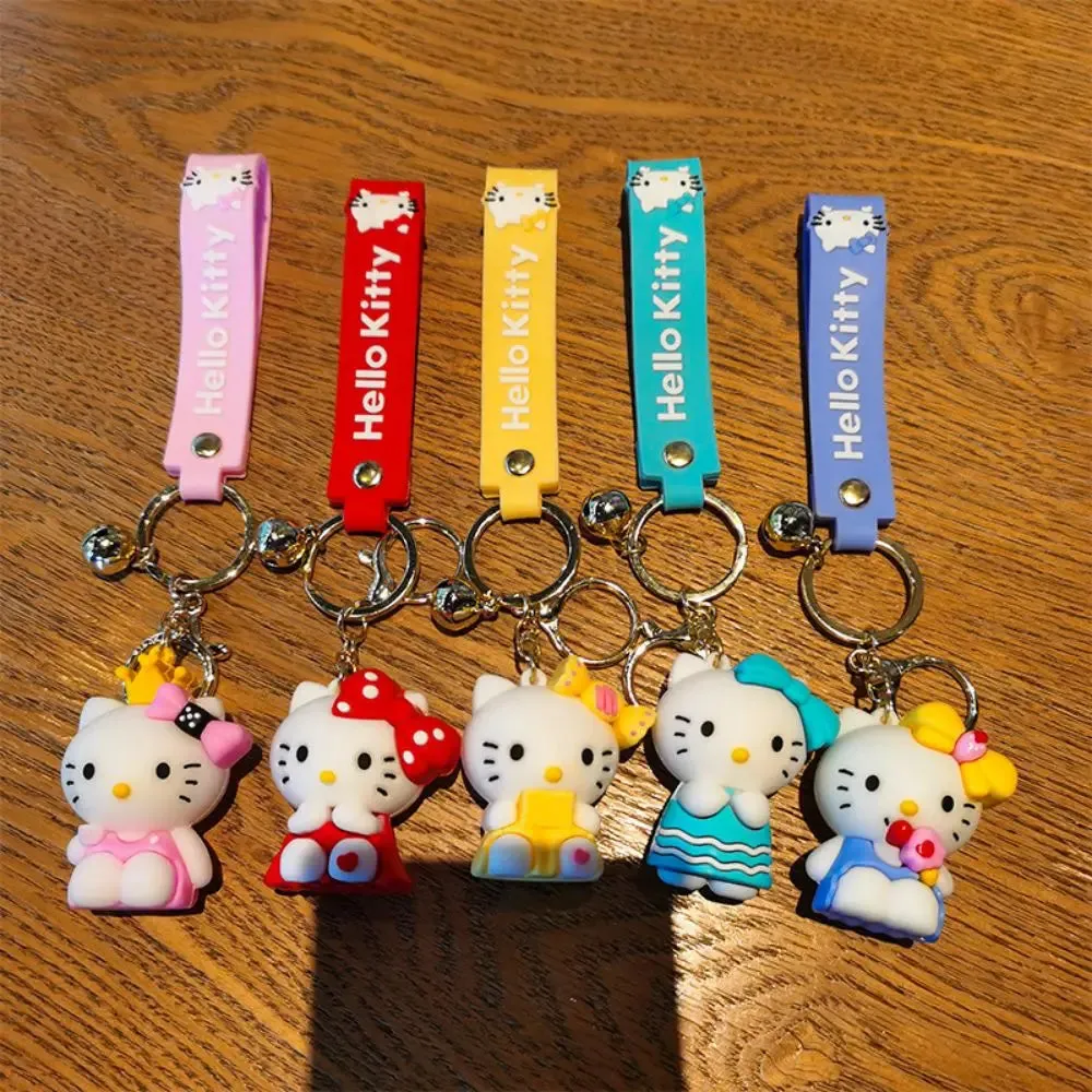 Hello Kitty Blue Sitting | 3D Lanyard Keychain | Silicone
