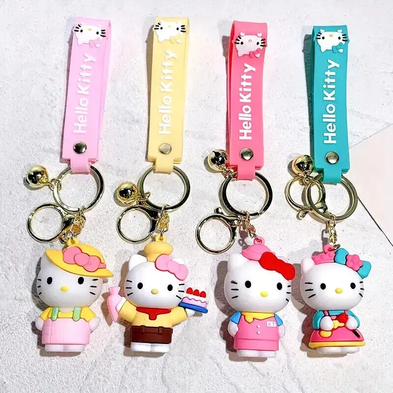 Hello Kitty Green Standing | 3D Lanyard Keychain | Silicone