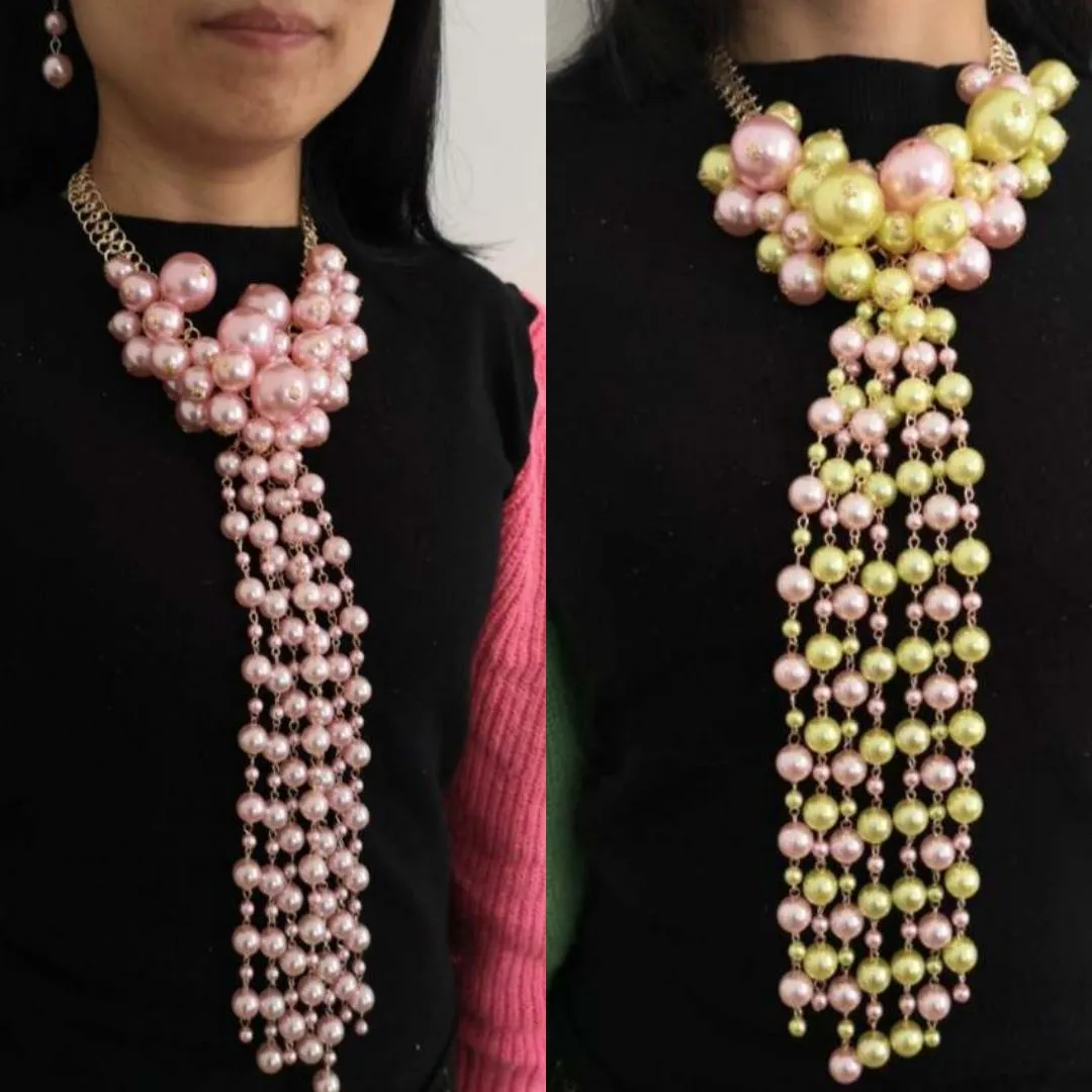 Her Pearl Tie Necklace