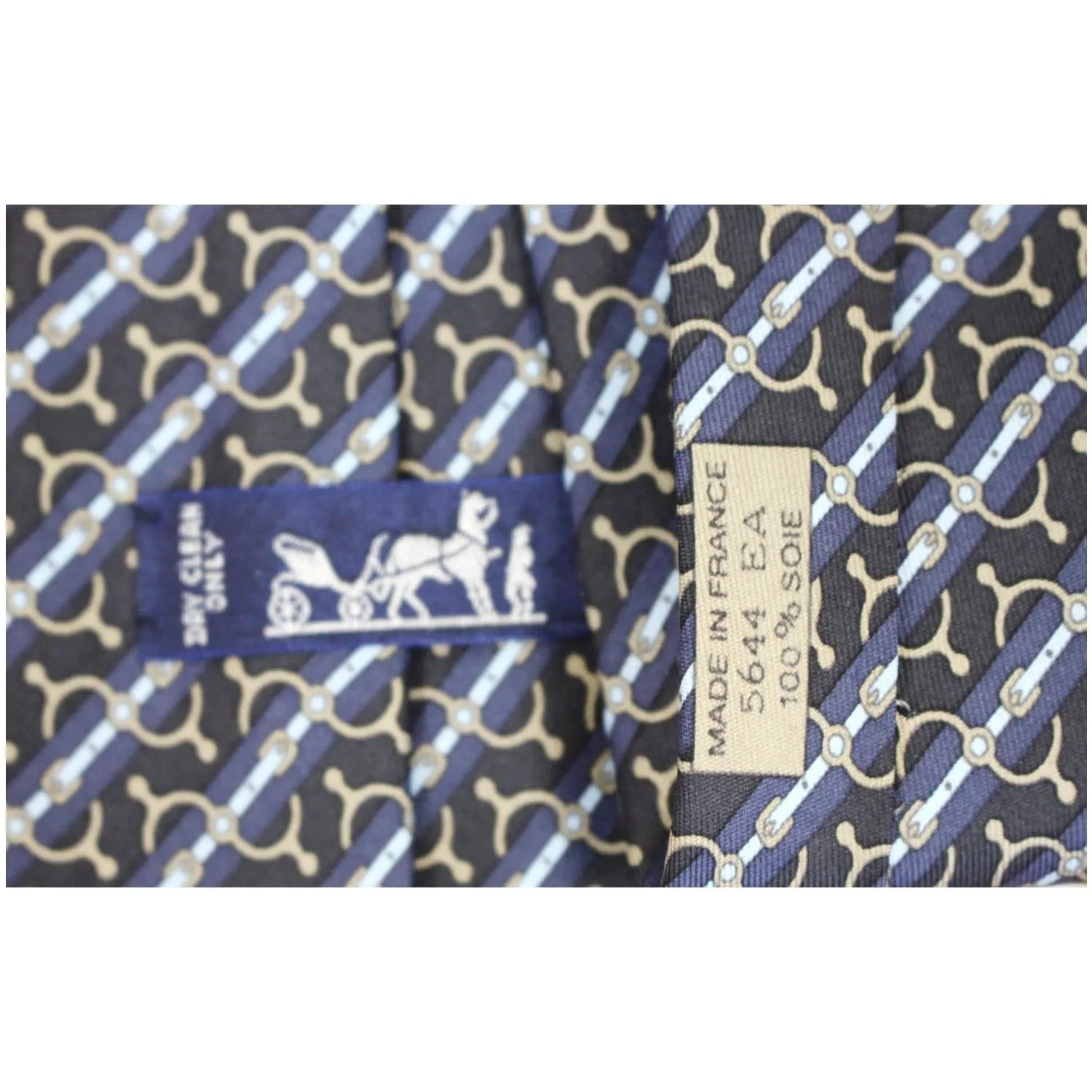 HERMES Men's Silk Neck Tie Navy