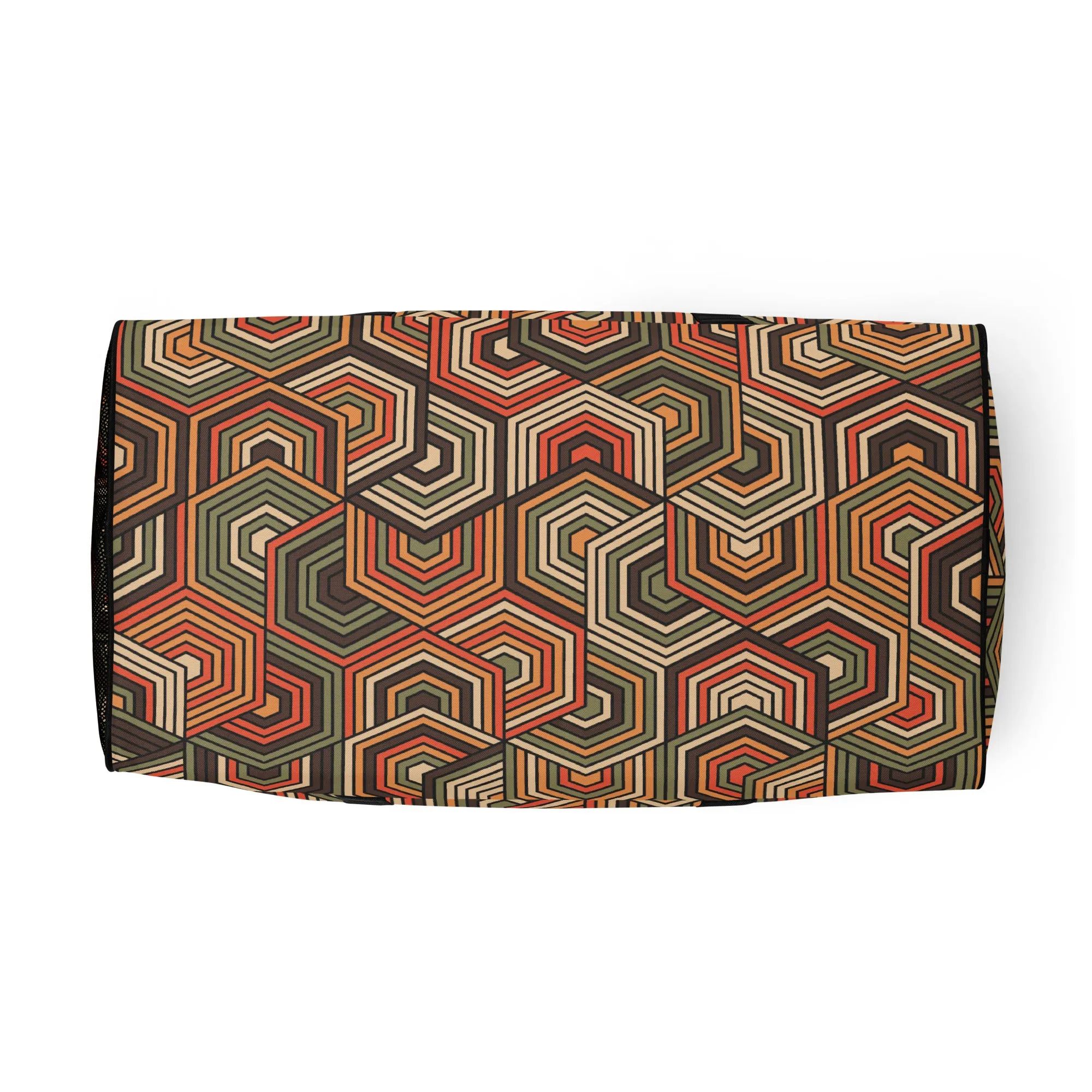 Hexagonal retro Pattern - Sustainably Made Duffle Bag