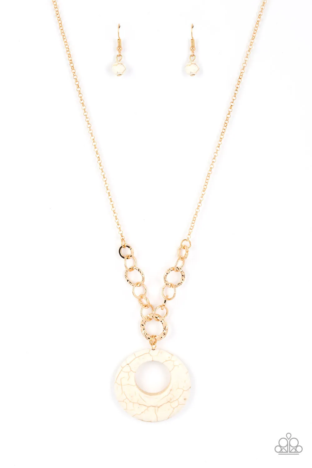 Hidden Dune - White Necklace - Paparazzi Accessories