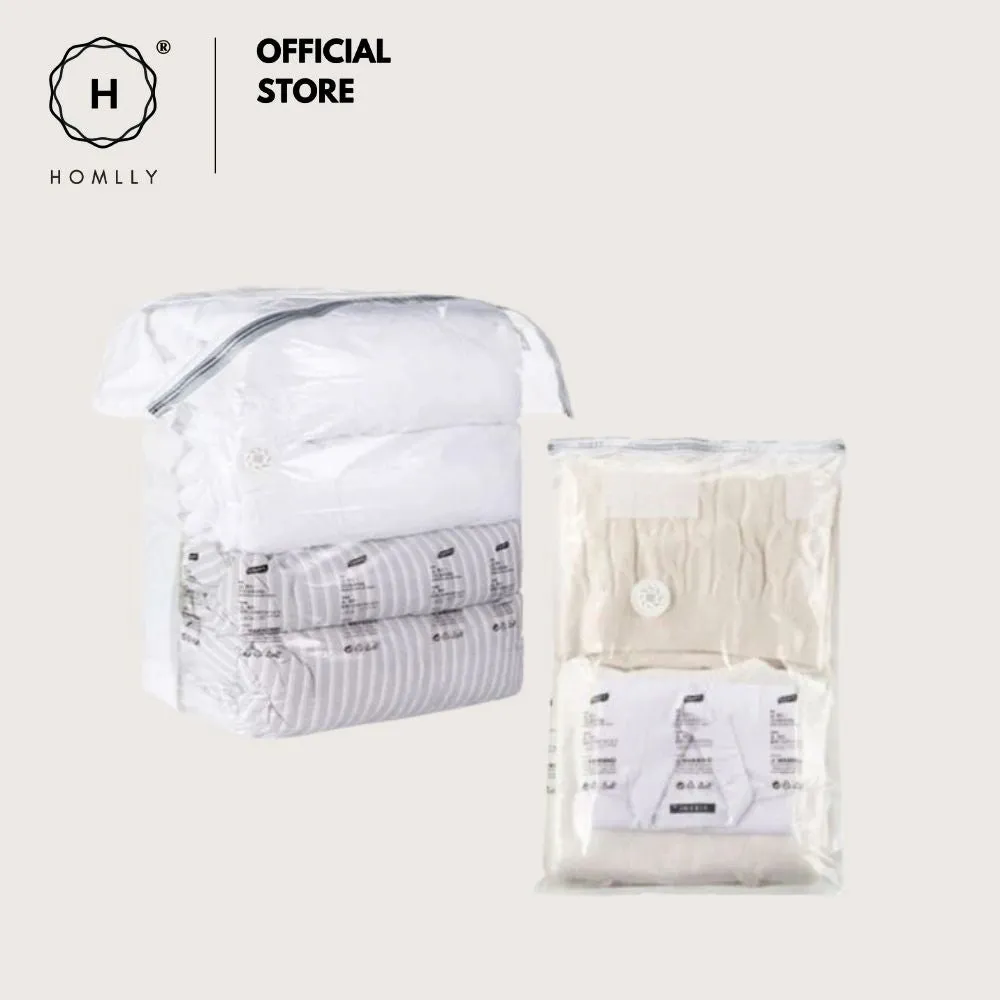 Homlly Travel Compression Storage Bag (No Pump Needed)