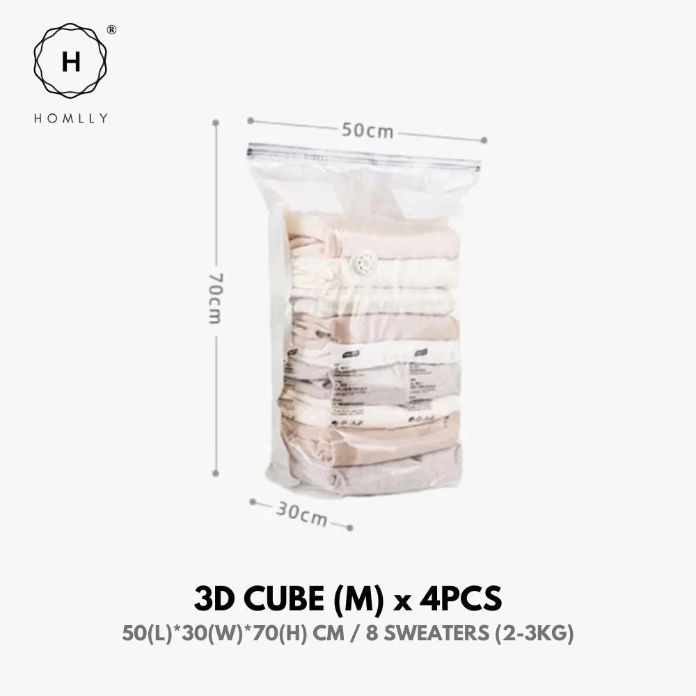 Homlly Travel Compression Storage Bag (No Pump Needed)