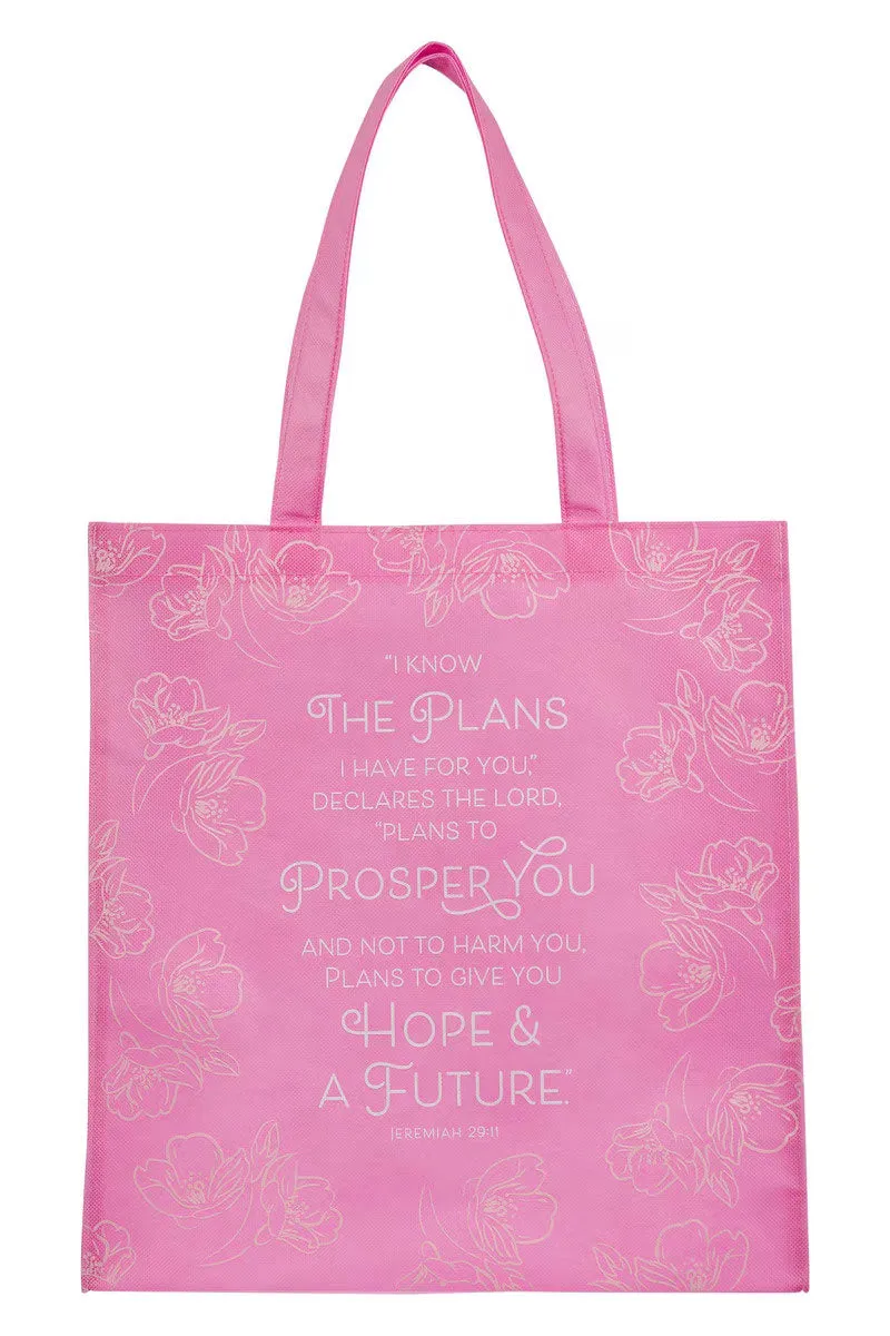 I Know the Plans Pink Shopping Tote Bag