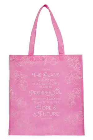 I Know the Plans Pink Shopping Tote Bag