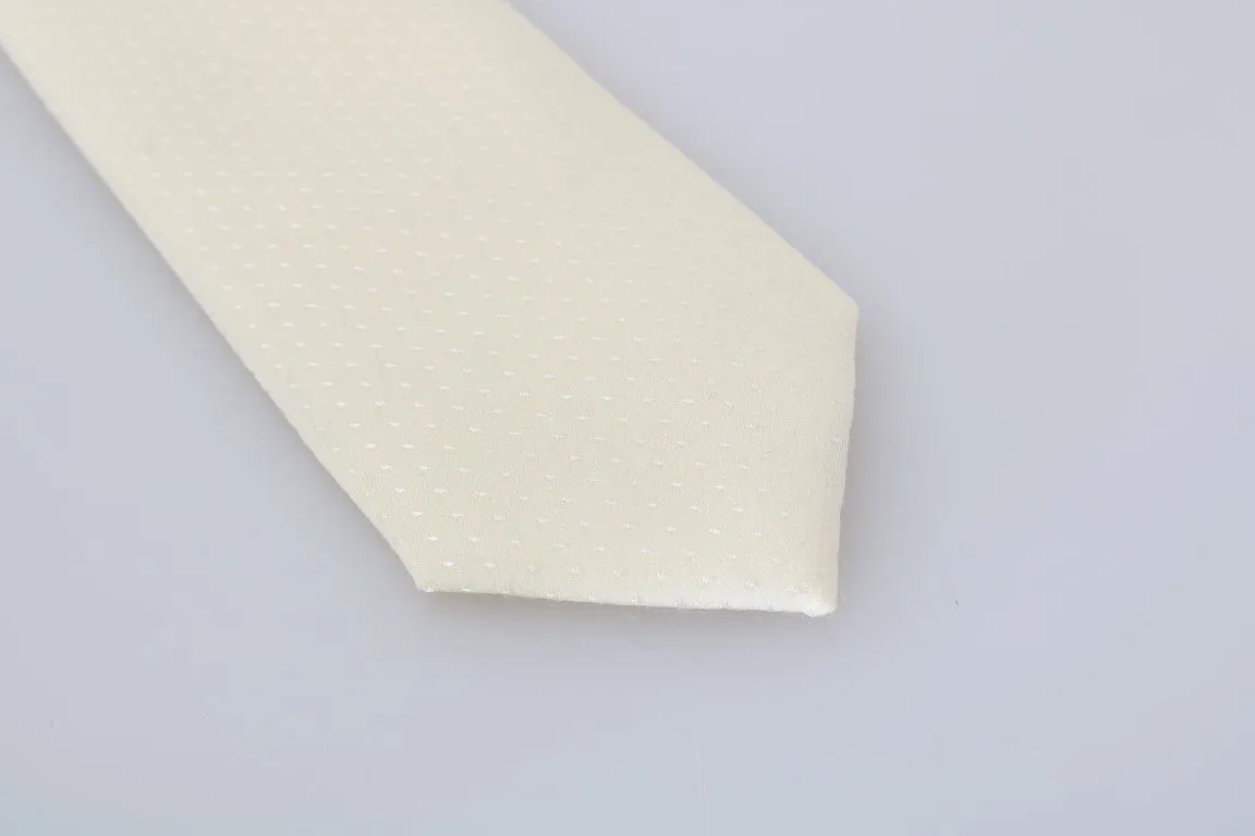 Ivory White Pattern Silk Classic Tie