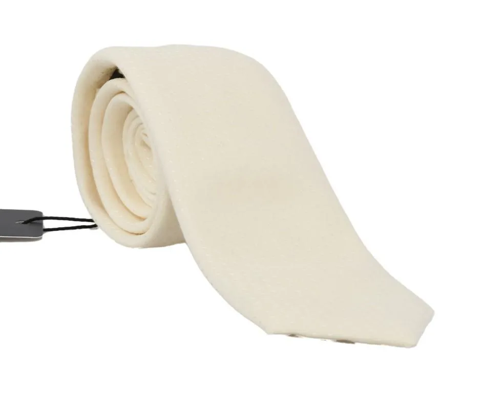 Ivory White Pattern Silk Classic Tie