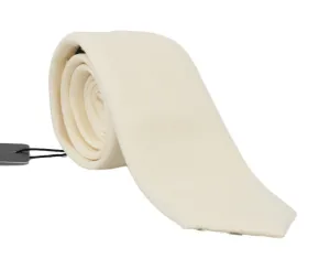 Ivory White Pattern Silk Classic Tie