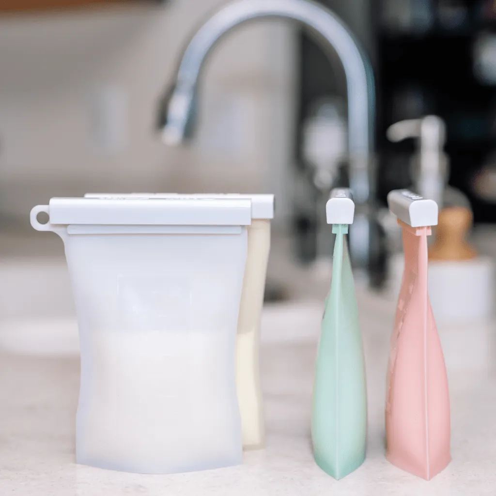 Junobie Reusable Silicone Breastmilk Storage Bags- 2pk (Mint)- CLEARANCE