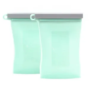 Junobie Reusable Silicone Breastmilk Storage Bags- 2pk (Mint)- CLEARANCE