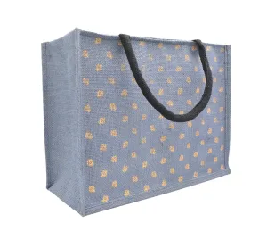 Jute Tote Bag (Gold Polka Dots)