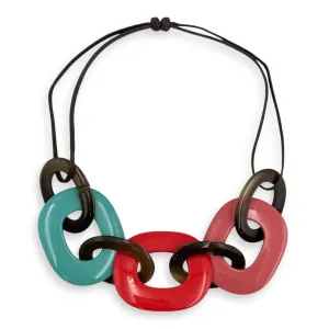 Karamba Horn Vert/Rouge/Pink Necklace