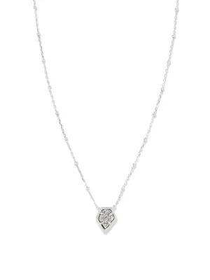 Kendra Scott Framed Satellite Tess Pendant Necklace - Silver Platinum Drusy