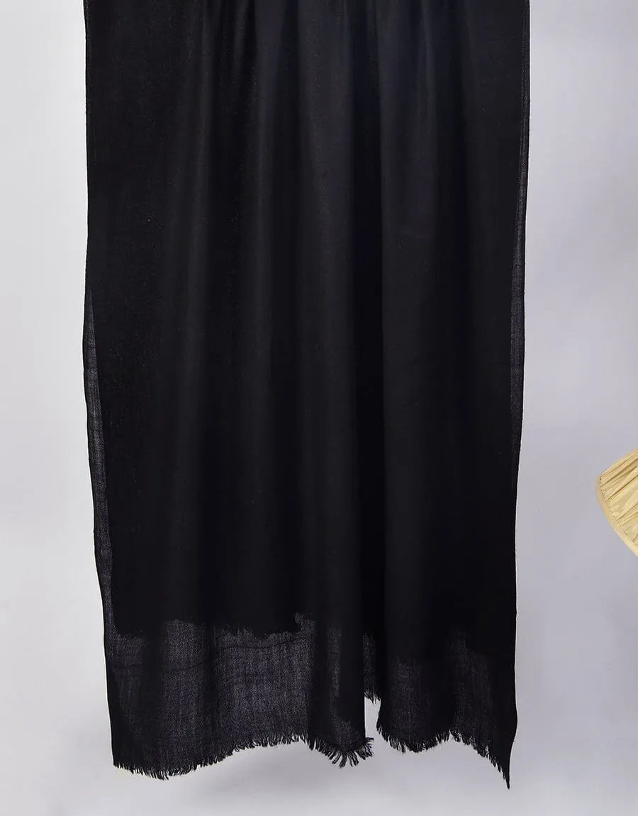 KHAS STORES - PASHMINA SHAWL-Black