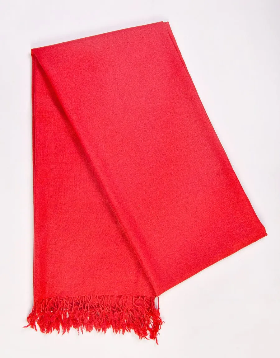 KHAS STORES - PASHMINA SHAWL-Red