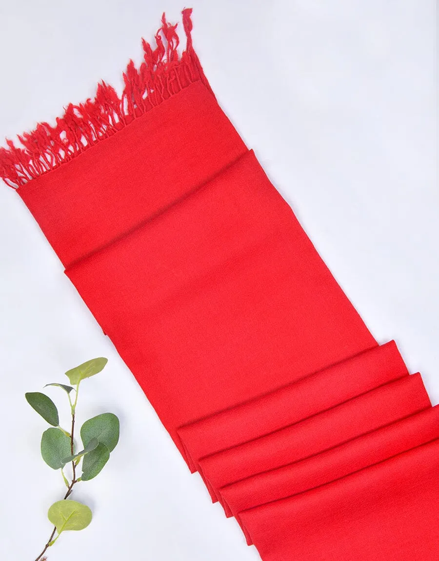 KHAS STORES - PASHMINA SHAWL-Red