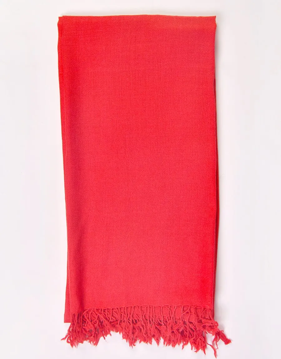 KHAS STORES - PASHMINA SHAWL-Red