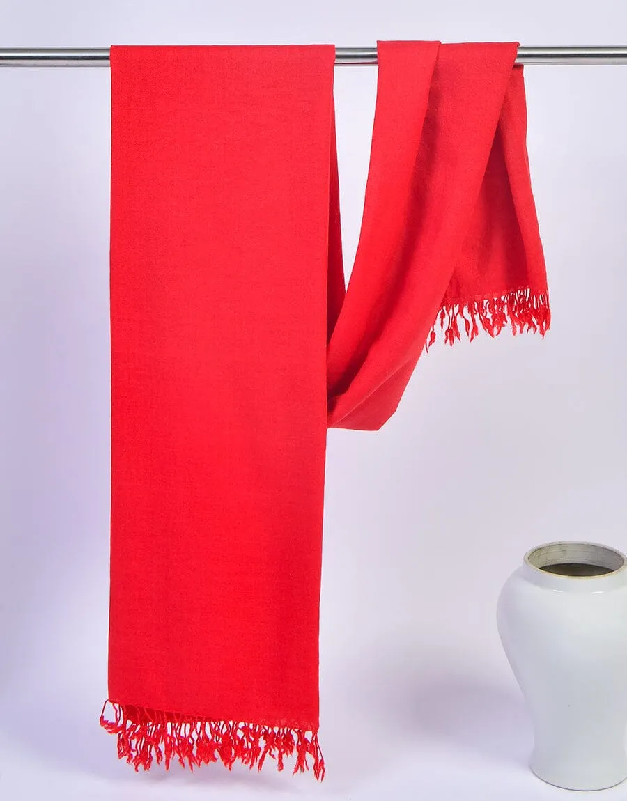 KHAS STORES - PASHMINA SHAWL-Red