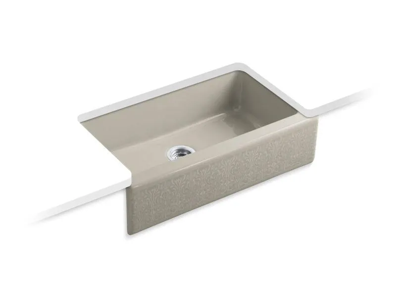KOHLER K-14579-KG Dickinson Alencon Lace 33" x 22-1/8" x 8-3/4" Undermount kitchen sink with 4 oversize faucet holes