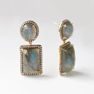 Labradorite Statement Cocktail Earrings
