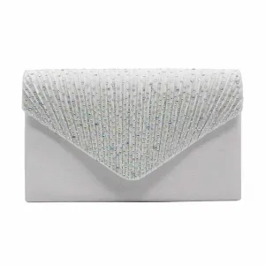 Ladies Satin Evening Clutch Purse Bag Crossbody Handbags Party Prom Wedding Envelope
