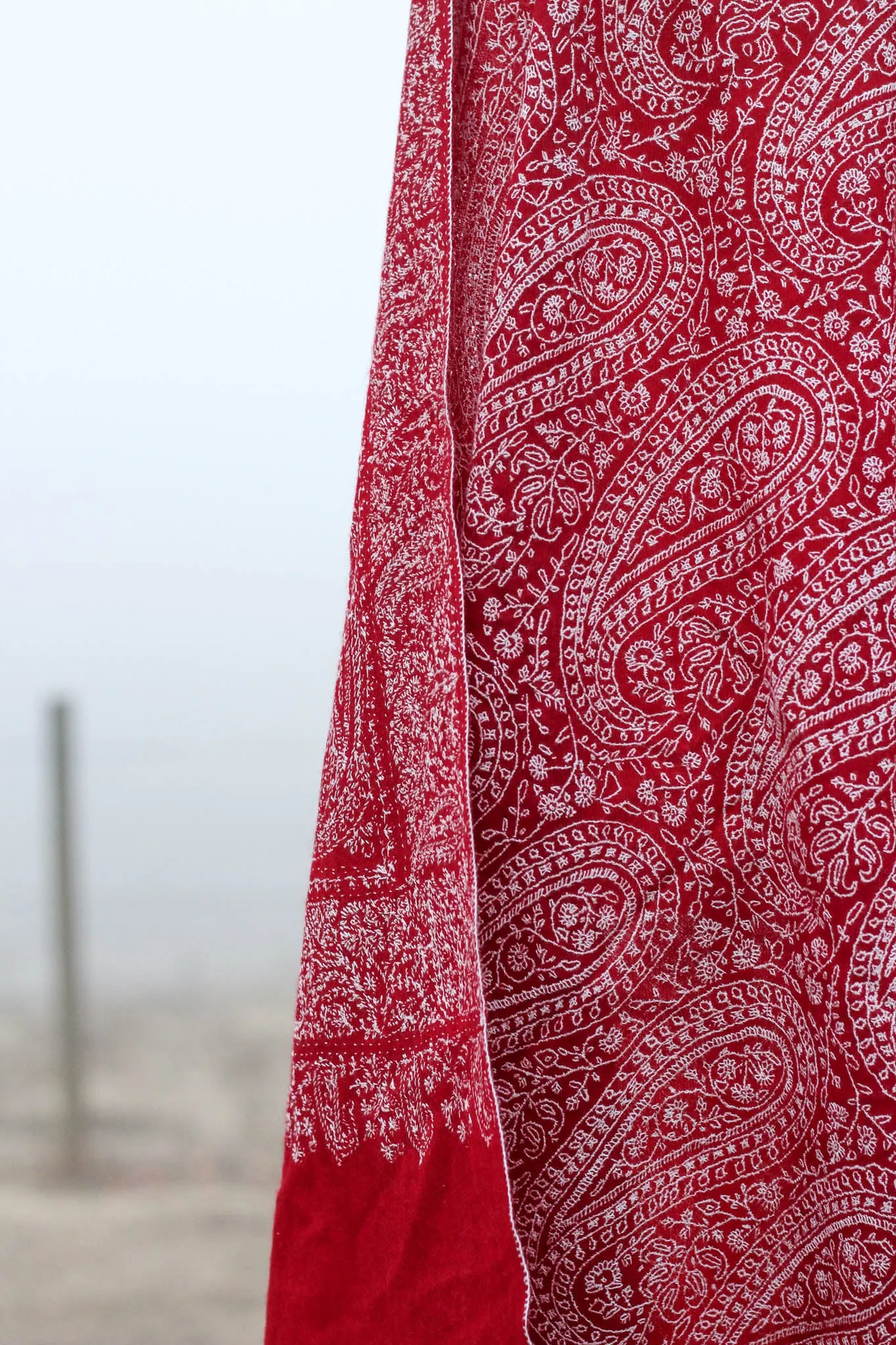 Lady in Red Pashmina Shawl