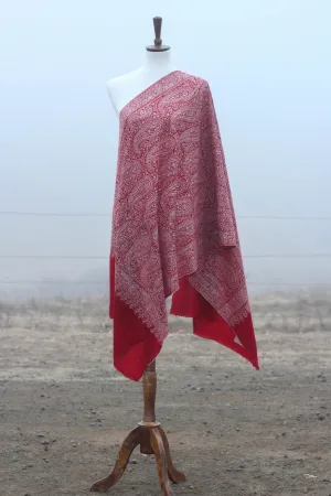 Lady in Red Pashmina Shawl