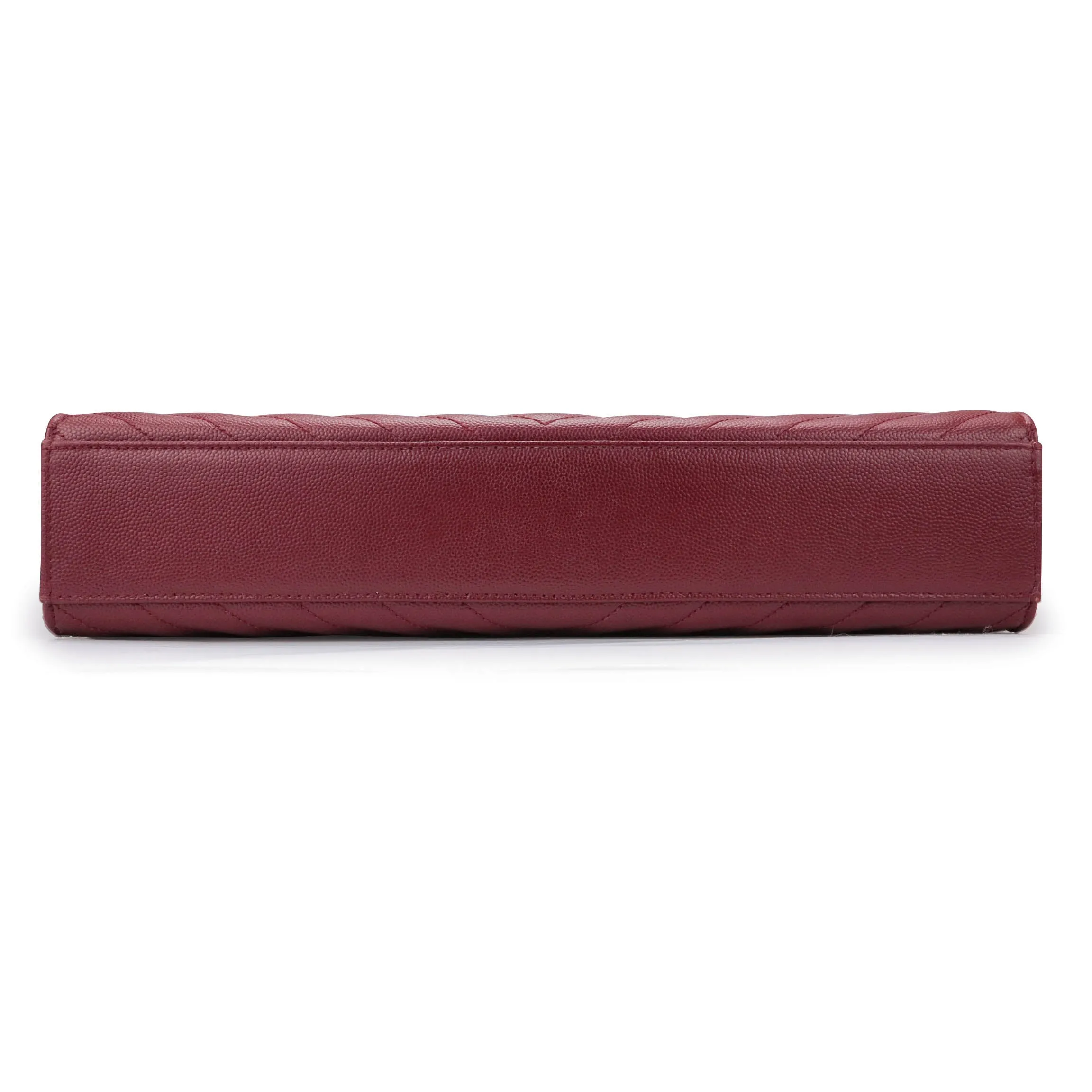 Large Monogram Envelope Chain Shoulder Bag in Burgundy Matelassé Leather