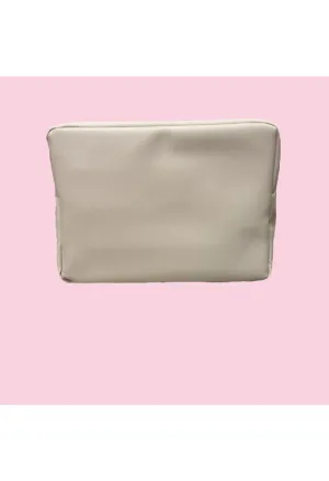 Large Pillow Talk Cosmetic Bag-Leather Nude