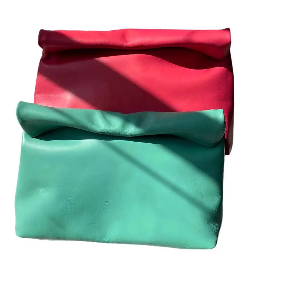 Leather Folding Envelope Clutch