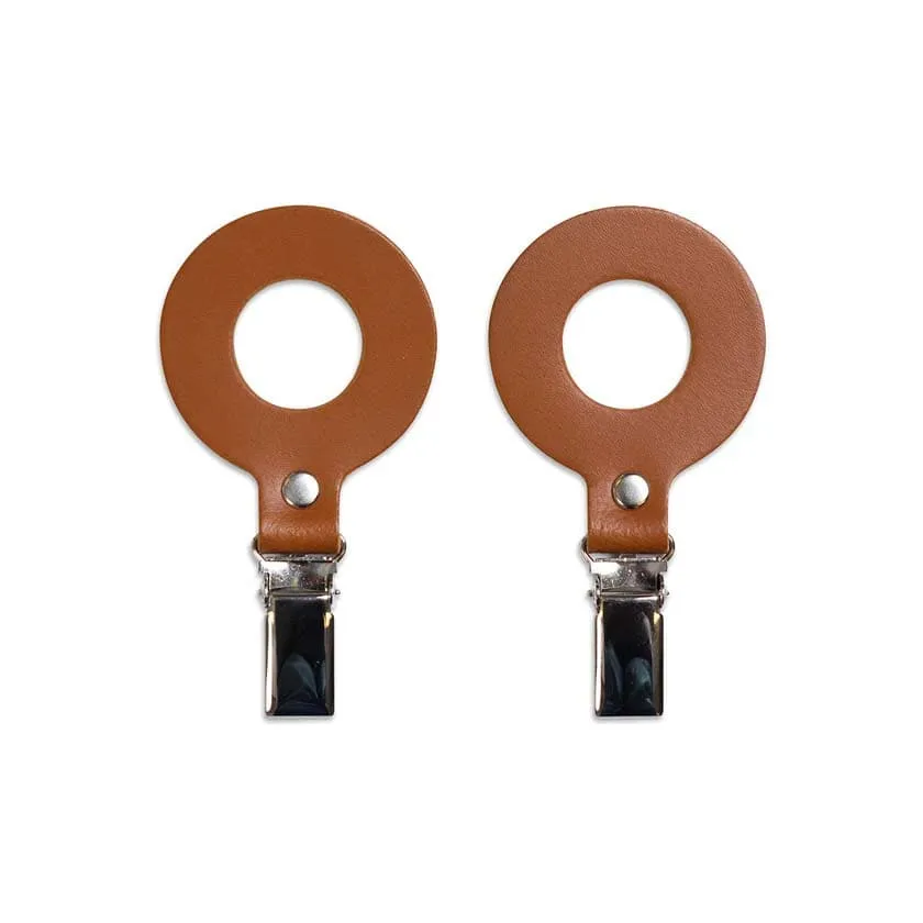 Leather towel hanger, ring 2 pcs