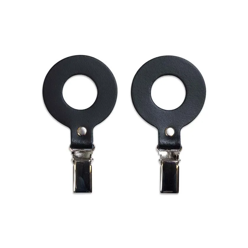 Leather towel hanger, ring 2 pcs