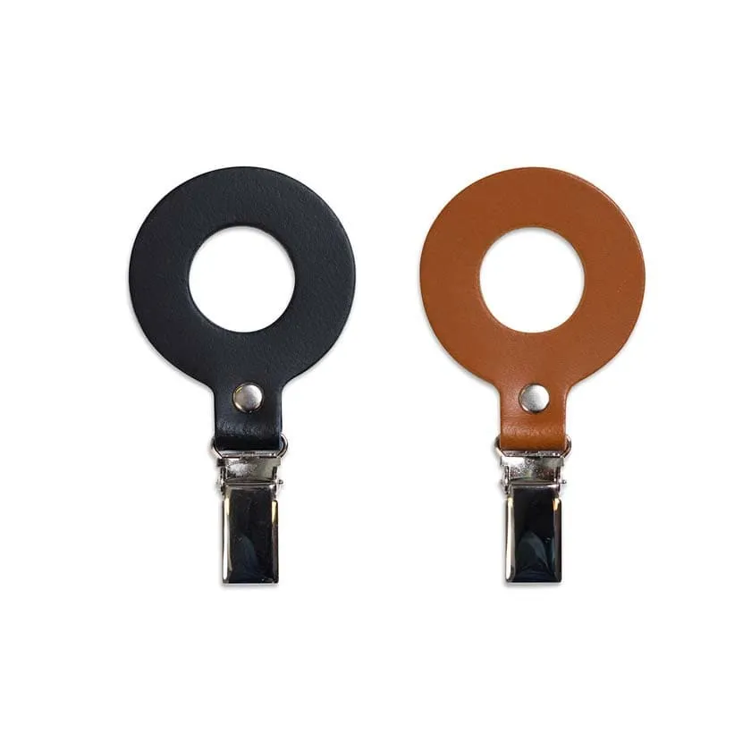 Leather towel hanger, ring 2 pcs